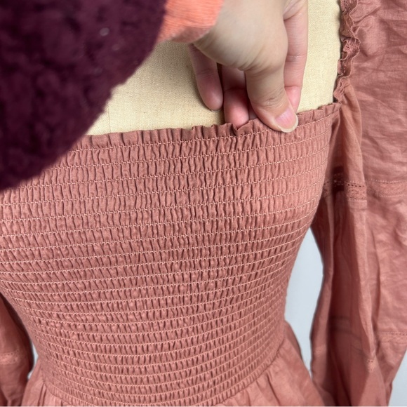 Reformation Dunes Mini Dress Balloon Long Sleeve Praline Size 0 - Picture 7 of 13